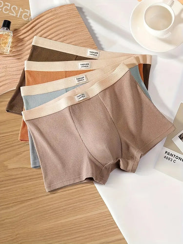 SÆT MED 4 HERREBOKSERSHORTS I BOMULD - ÅNDBARE OG ELASTISKE
