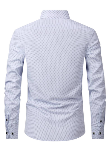 Elegant herreskjorte - klassisk krave, lange ærmer, formel stil