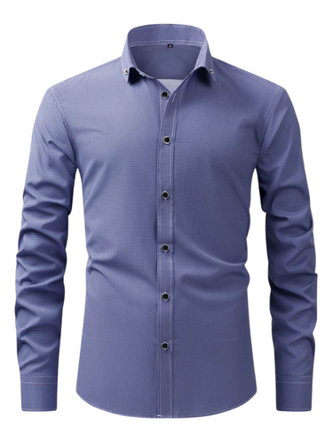 Elegant herreskjorte - klassisk krave, lange ærmer, formel stil