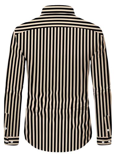 Men's Casual Shirt - Striped, Polyester, All Seasons