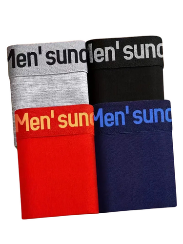 SET OF 4 MEN'S COTTON BOXERS - BREATHABLE AND COMFORTABLE