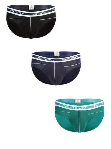 SET OF 3 MEN'S BAMBOO FIBER BRIEFS, BREATHABLE AND COMFORTABLE