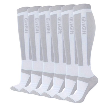 SET OF 3 MEN'S COMPRESSION SOCKS - STRIPED, BELOW THE KNEE