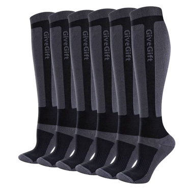 SET OF 3 MEN'S COMPRESSION SOCKS - STRIPED, BELOW THE KNEE