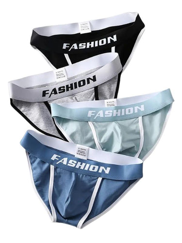 SET DE 4 SLIPS PARA HOMBRE DE ALGODÓN, TRANSPIRABLES Y SLIM